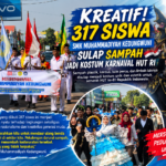 Kreatif! 317 Siswa SMK Muhammadiyah Kedungwuni Sulap Sampah Jadi Kostum Karnaval HUT RI 81 Tahun